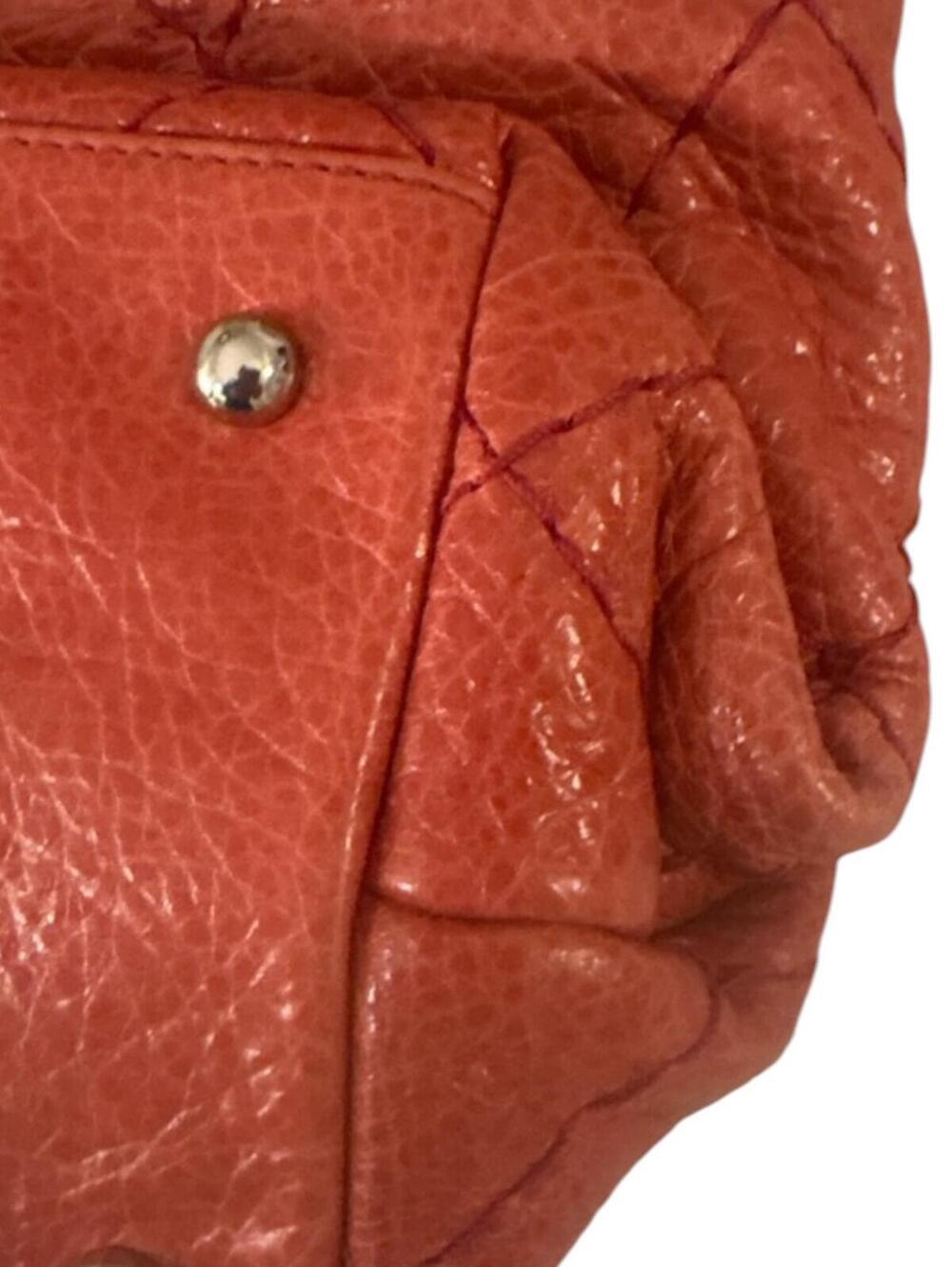 Chanel Coral Red Quilted Caviar Leather CC Tote - Picture 7 of 12